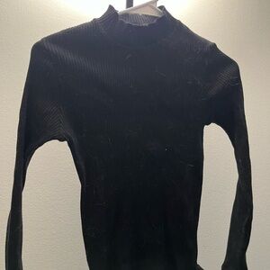 Uniqlo Black Ribbed Long Sleeve Top